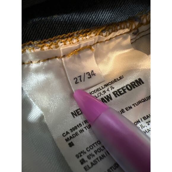 Acne Studios Womens 27/34 Needle Raw Reform‎ Jeans Dark Wash Skinny Mid Rise - Picture 8 of 8